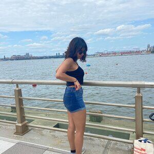 Classic High-Waisted Denim Shorts - Excellent Condition